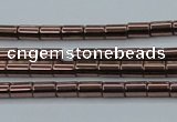 CHE745 15.5 inches 2*4mm tube plated hematite beads wholesale