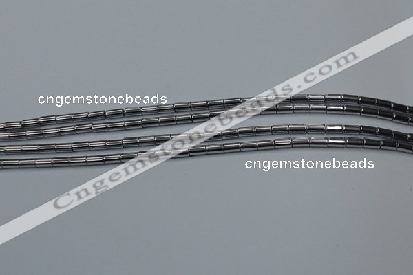 CHE760 15.5 inches 2*4mm tube plated hematite beads wholesale