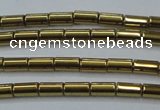 CHE761 15.5 inches 2*4mm tube plated hematite beads wholesale