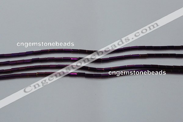 CHE763 15.5 inches 2*4mm tube plated hematite beads wholesale