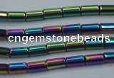 CHE764 15.5 inches 2*4mm tube plated hematite beads wholesale
