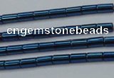 CHE765 15.5 inches 2*4mm tube plated hematite beads wholesale