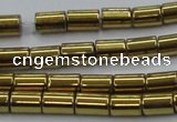 CHE768 15.5 inches 3*5mm tube plated hematite beads wholesale