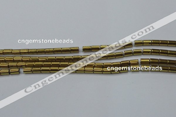 CHE768 15.5 inches 3*5mm tube plated hematite beads wholesale