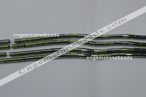 CHE769 15.5 inches 3*5mm tube plated hematite beads wholesale