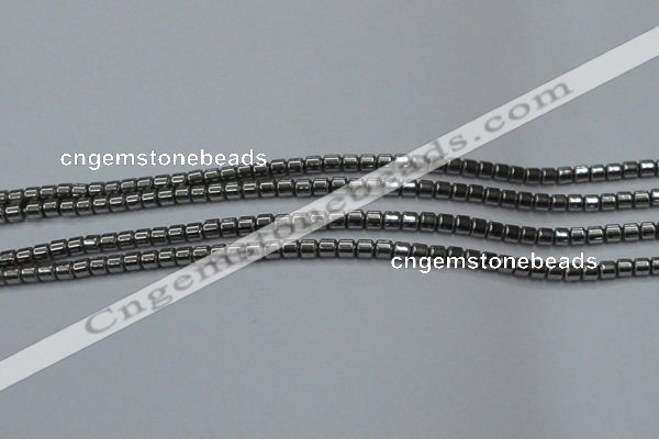CHE775 15.5 inches 2*2mm drum plated hematite beads wholesale