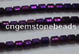 CHE778 15.5 inches 2*2mm drum plated hematite beads wholesale