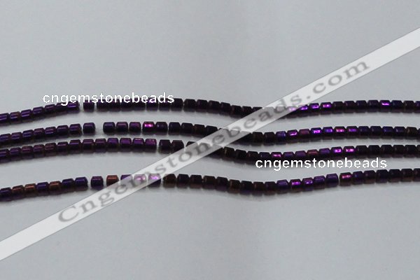 CHE778 15.5 inches 2*2mm drum plated hematite beads wholesale