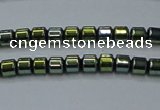 CHE779 15.5 inches 2*2mm drum plated hematite beads wholesale