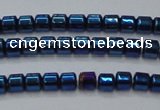 CHE781 15.5 inches 2*2mm drum plated hematite beads wholesale