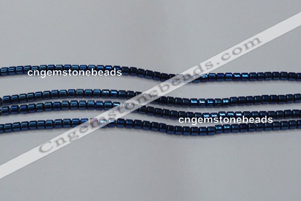 CHE781 15.5 inches 2*2mm drum plated hematite beads wholesale