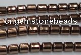 CHE788 15.5 inches 4*4.5mm drum plated hematite beads wholesale