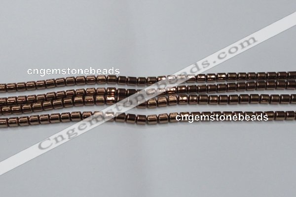 CHE788 15.5 inches 4*4.5mm drum plated hematite beads wholesale