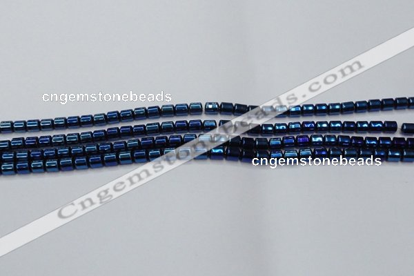 CHE791 15.5 inches 4*4.5mm drum plated hematite beads wholesale