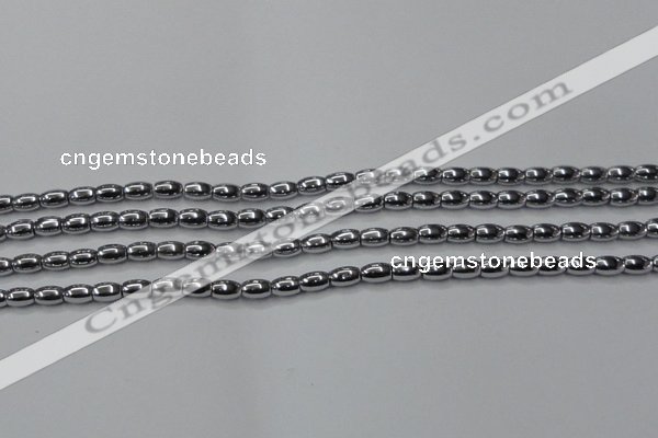 CHE793 15.5 inches 3*5mm rice plated hematite beads wholesale