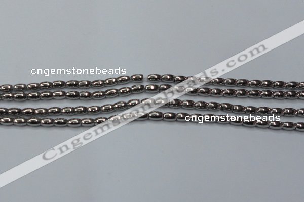 CHE794 15.5 inches 3*5mm rice plated hematite beads wholesale