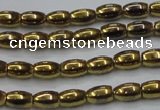 CHE795 15.5 inches 3*5mm rice plated hematite beads wholesale