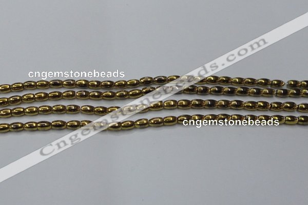 CHE795 15.5 inches 3*5mm rice plated hematite beads wholesale