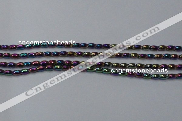 CHE796 15.5 inches 3*5mm rice plated hematite beads wholesale