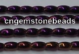 CHE797 15.5 inches 3*5mm rice plated hematite beads wholesale
