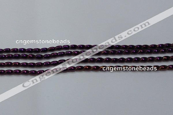 CHE797 15.5 inches 3*5mm rice plated hematite beads wholesale