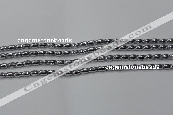 CHE801 15.5 inches 4*6mm rice plated hematite beads wholesale