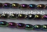 CHE804 15.5 inches 4*6mm rice plated hematite beads wholesale