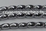 CHE809 15.5 inches 5*8mm rice plated hematite beads wholesale