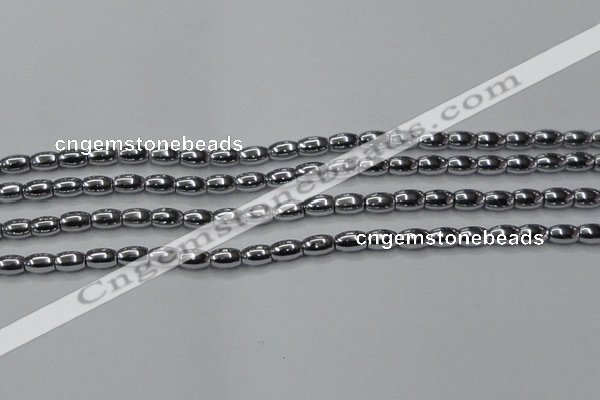 CHE809 15.5 inches 5*8mm rice plated hematite beads wholesale