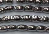 CHE810 15.5 inches 5*8mm rice plated hematite beads wholesale