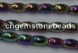 CHE812 15.5 inches 5*8mm rice plated hematite beads wholesale