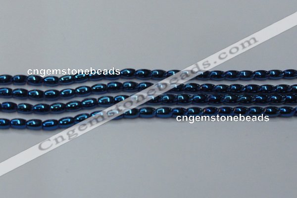 CHE815 15.5 inches 5*8mm rice plated hematite beads wholesale