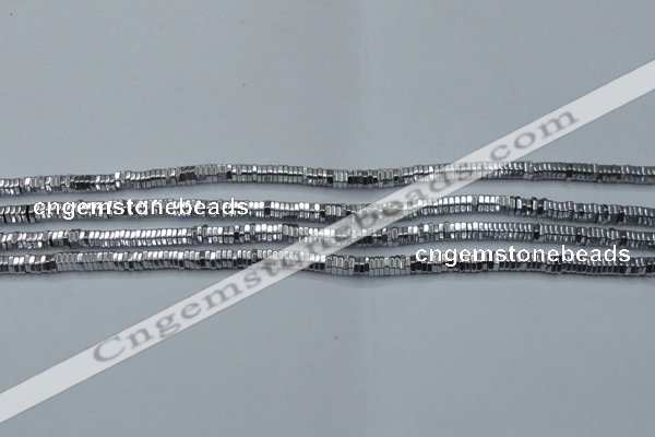 CHE825 15.5 inches 1*2mm hexagon plated hematite beads wholesale