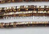 CHE826 15.5 inches 1*2mm hexagon plated hematite beads wholesale