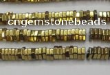 CHE827 15.5 inches 1*2mm hexagon plated hematite beads wholesale