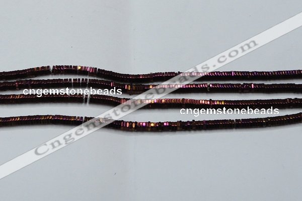 CHE829 15.5 inches 1*2mm hexagon plated hematite beads wholesale