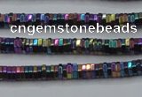 CHE830 15.5 inches 1*2mm hexagon plated hematite beads wholesale