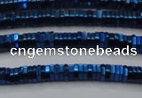 CHE831 15.5 inches 1*2mm hexagon plated hematite beads wholesale