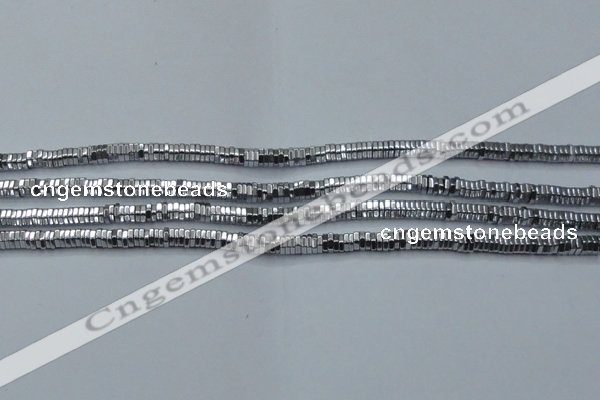 CHE833 15.5 inches 1*3mm hexagon plated hematite beads wholesale