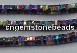 CHE846 15.5 inches 1*4mm hexagon plated hematite beads wholesale