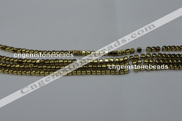 CHE856 15.5 inches 2*2mm dice platedhematite beads wholesale