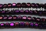 CHE861 15.5 inches 3*3mm dice platedhematite beads wholesale