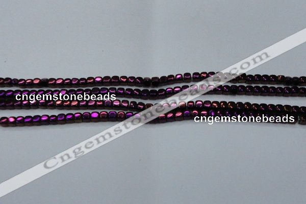 CHE861 15.5 inches 3*3mm dice platedhematite beads wholesale