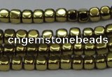 CHE864 15.5 inches 3*3mm dice platedhematite beads wholesale