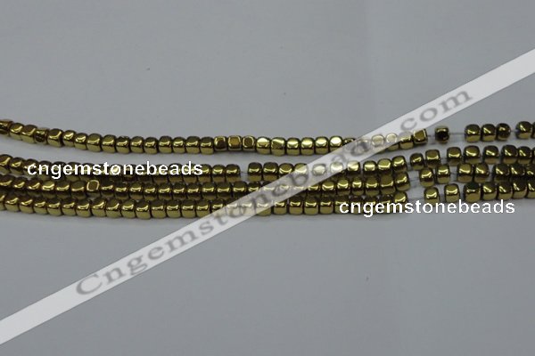 CHE864 15.5 inches 3*3mm dice platedhematite beads wholesale