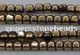 CHE867 15.5 inches 4*4mm dice platedhematite beads wholesale