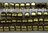 CHE868 15.5 inches 4*4mm dice platedhematite beads wholesale