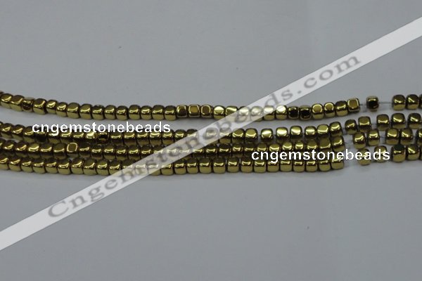 CHE868 15.5 inches 4*4mm dice platedhematite beads wholesale