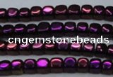 CHE870 15.5 inches 4*4mm dice platedhematite beads wholesale