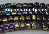 CHE871 15.5 inches 4*4mm dice platedhematite beads wholesale